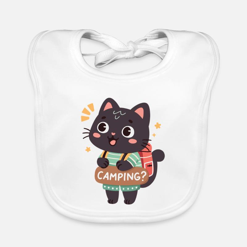 Buntes Camper-Kätzchen Baby Bio-Lätzchen