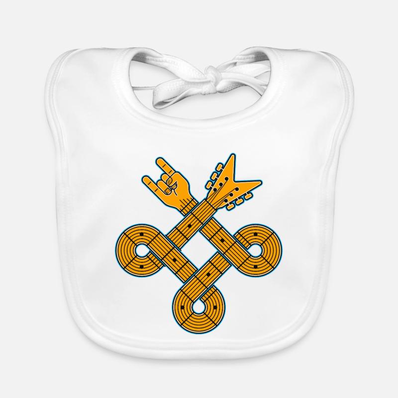 Emblème de guitare Celtic Knot - Bavoir bio Bébé - blanc