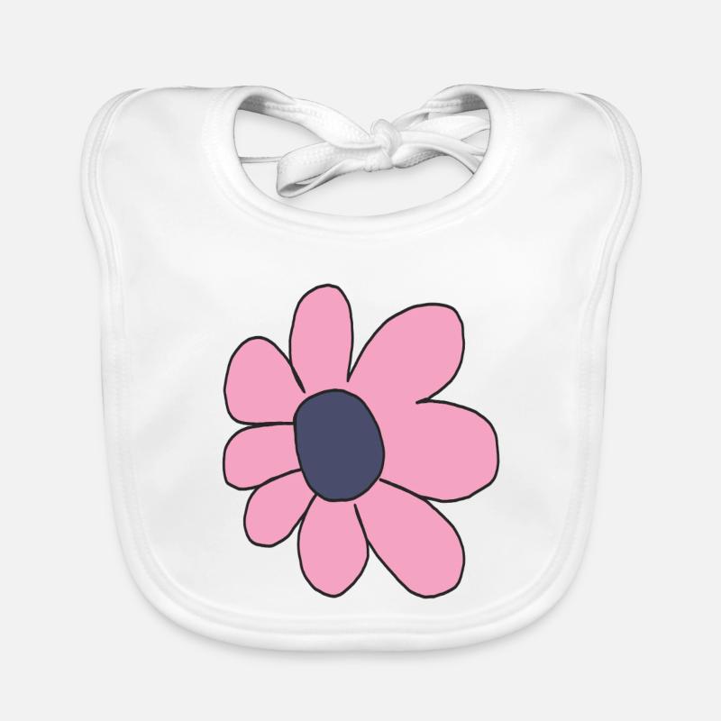 Fleur de dessin animé rose pastel Bavoir bio Bébé