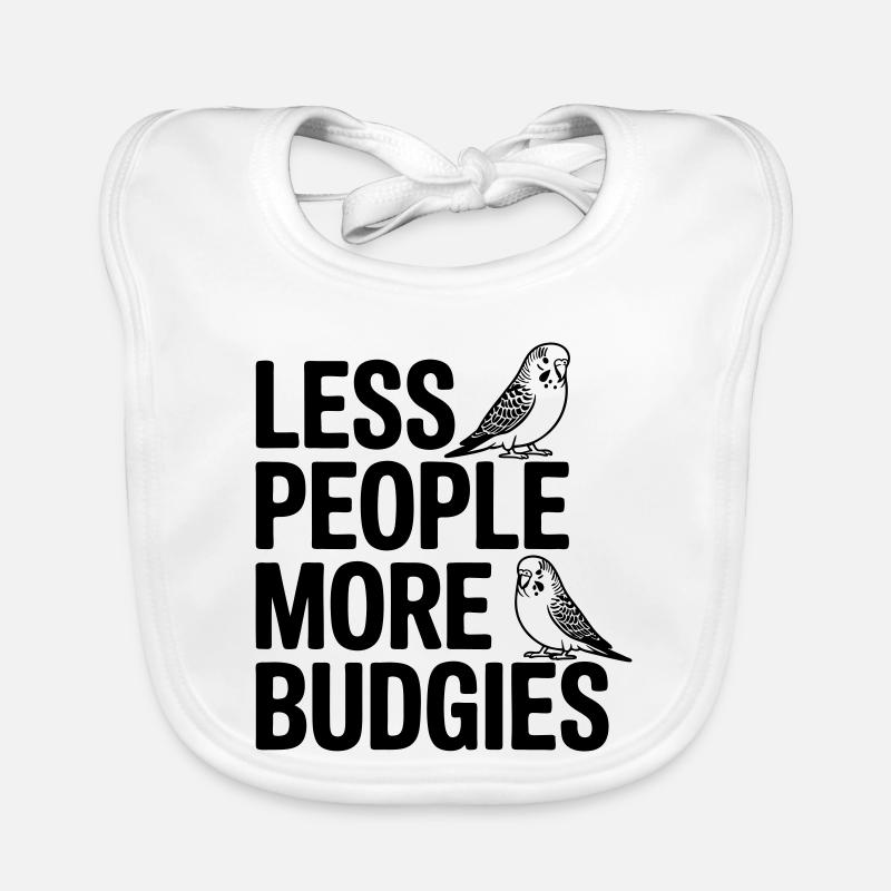 Plus de perruches ondulées - Bavoir bio Bébé - blanc