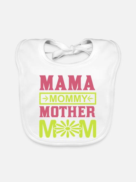 Maman Maman Maman Mignonne chemise cadeau de maternité - Bavoir bio Bébé - blanc - Devant