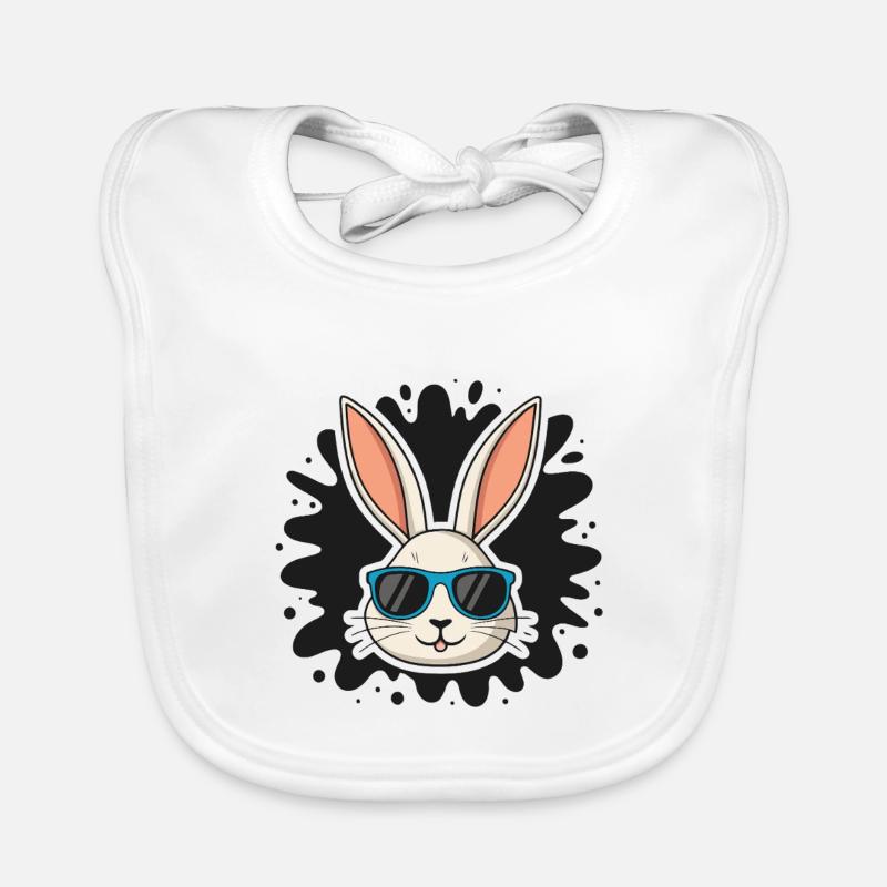 Rabbit Swag Blaue Brille Baby Bio-Lätzchen