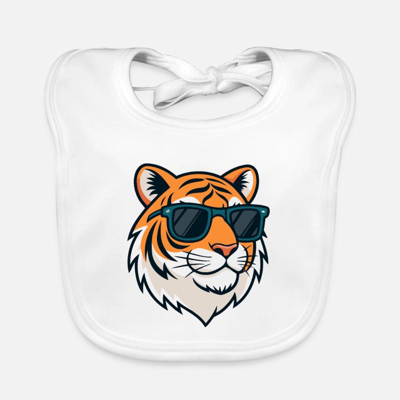 Tiger chic sunglasses Organic Baby Bibs