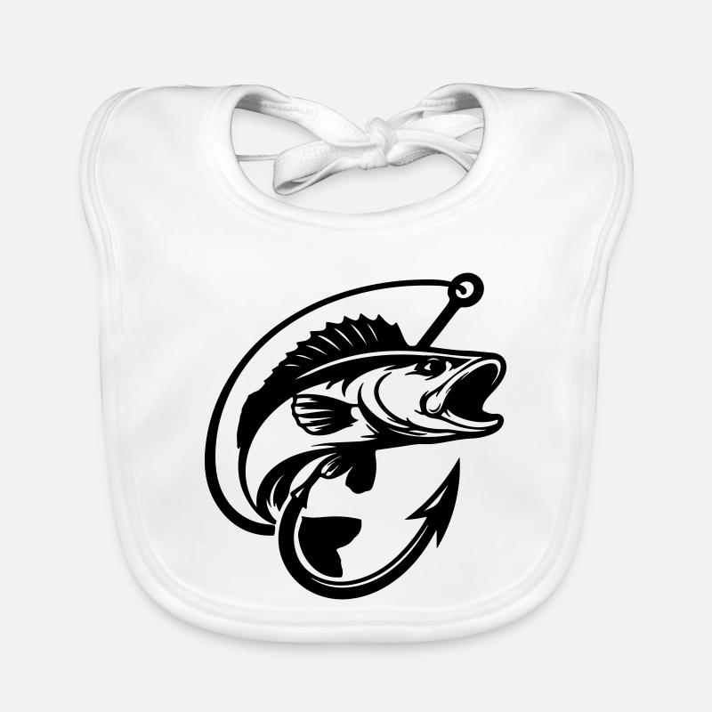 Logo de pêche au brochet Bavoir bio Bébé