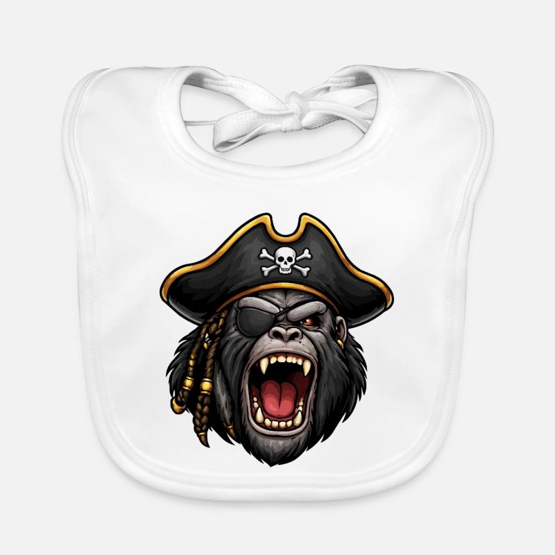 Gorille pirate avec cache-œil Bavoir bio Bébé