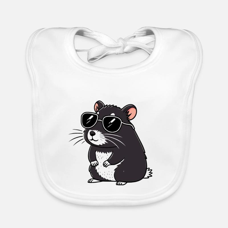 Hmster chic dark glasses Organic Baby Bibs
