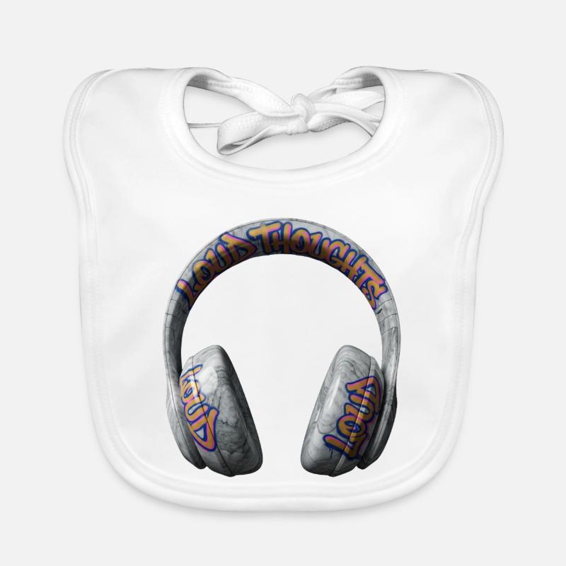 Pensées bruyantes Casques graffitis Bavoir bio Bébé