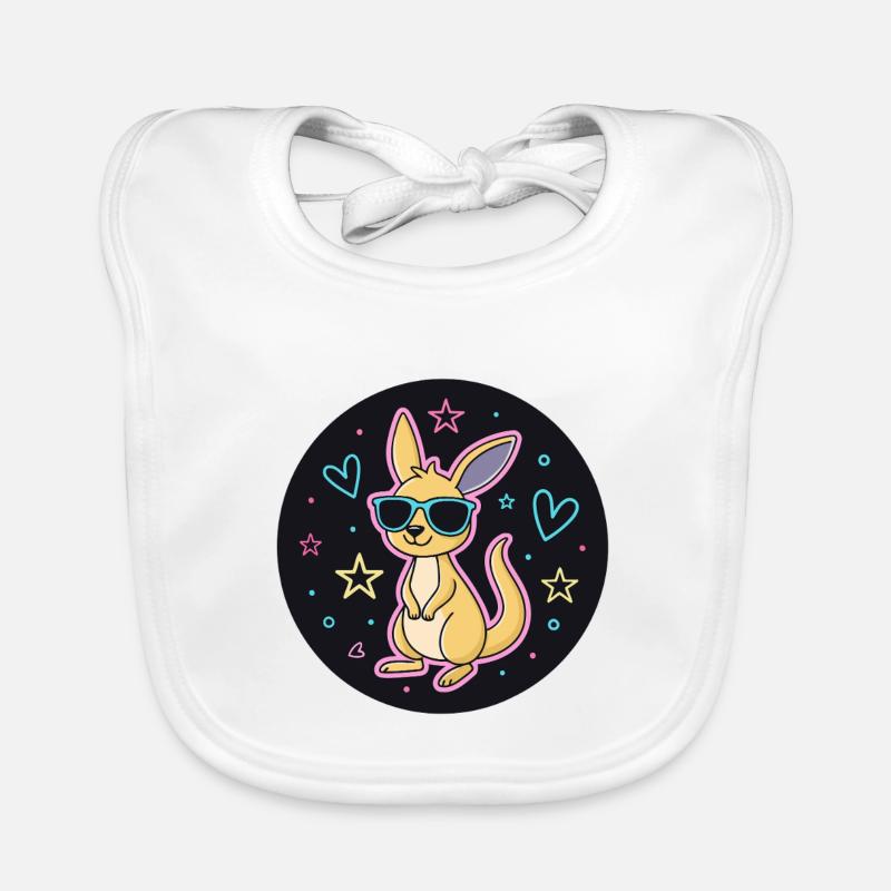 Neon Kangaroo Glasses Organic Baby Bibs
