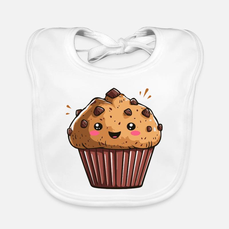 Cuddly Chocolate Muffin Cartoon Organic Baby Bibs