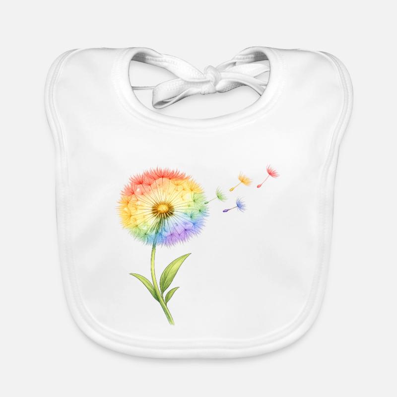 Regenbogen Pusteblume Baby Bio-Lätzchen