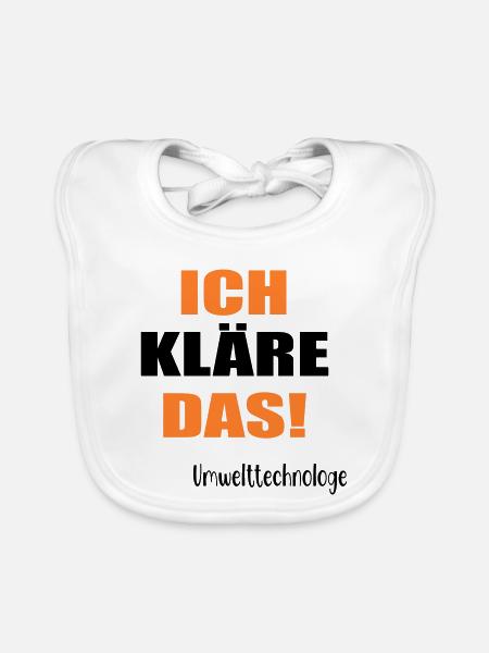 Umwelttechnologe Abwasser - Baby Bio-Lätzchen - Weiß - Vorne