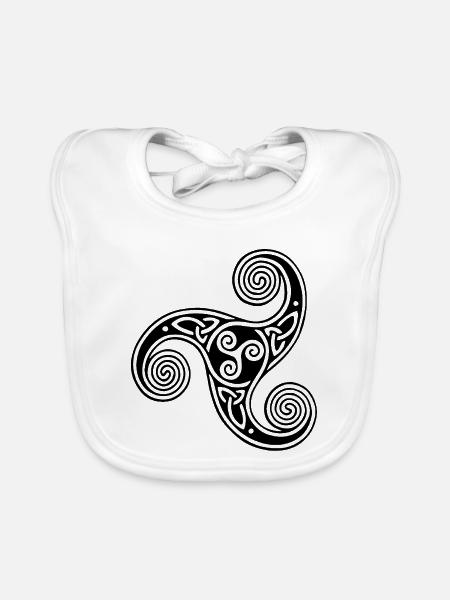 Keltisches Stammessymbol (Schwarz) - Baby Bio-Lätzchen - Weiß