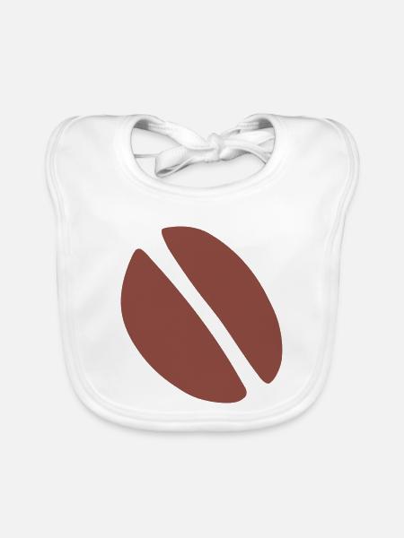 Kaffeebohne - Baby Bio-Lätzchen - Weiß - Vorne