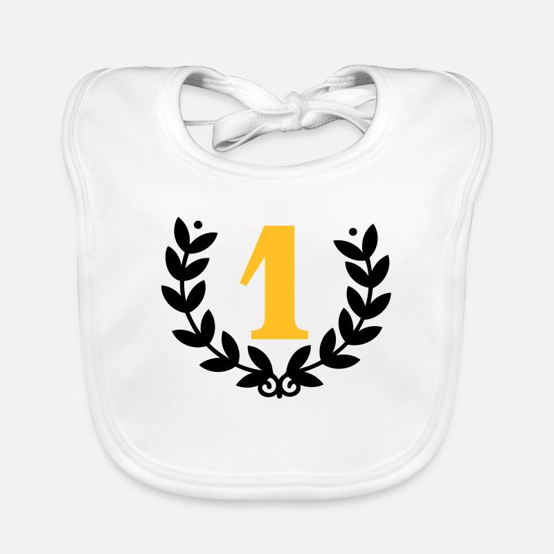 Couronne de laurier de la Première / laurier pour - Bavoir bio Bébé - blanc