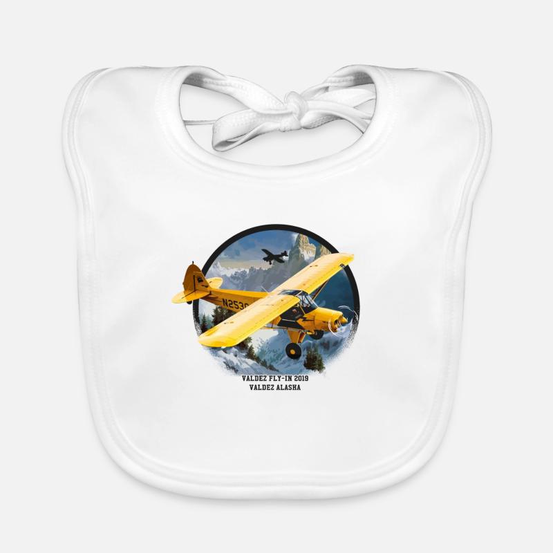 avion - Bavoir bio Bébé - blanc
