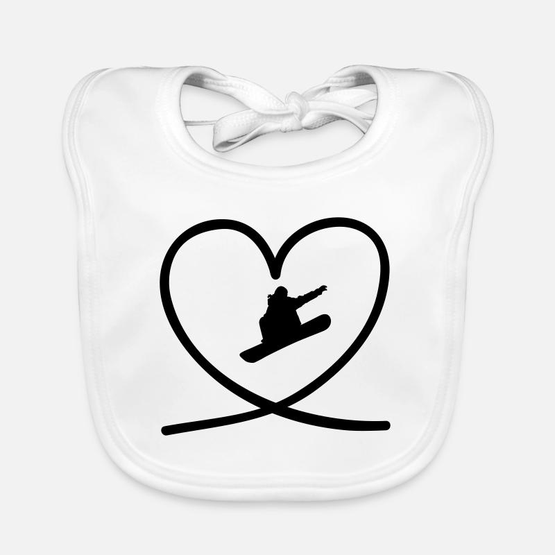 I love snowboarding Baby Bio-Lätzchen