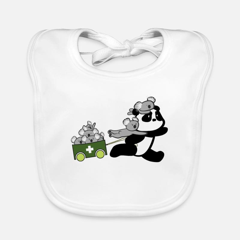 Panda safes Koalas - Bavoir bio Bébé - blanc