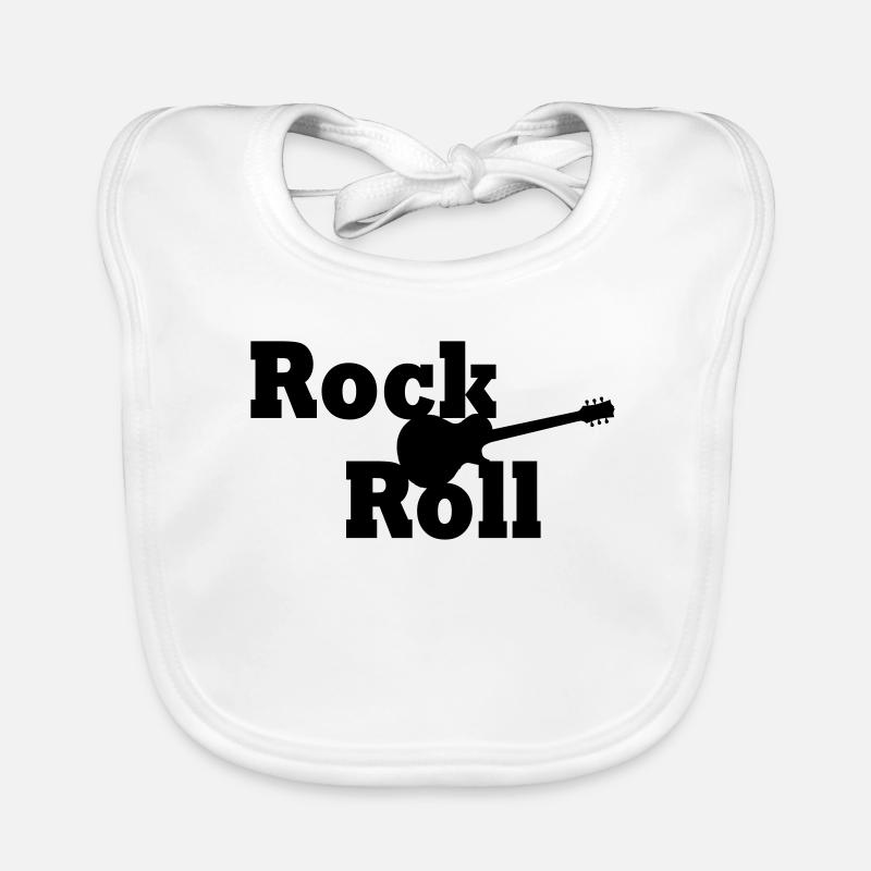 Rock and roll - Bavoir bio Bébé - blanc
