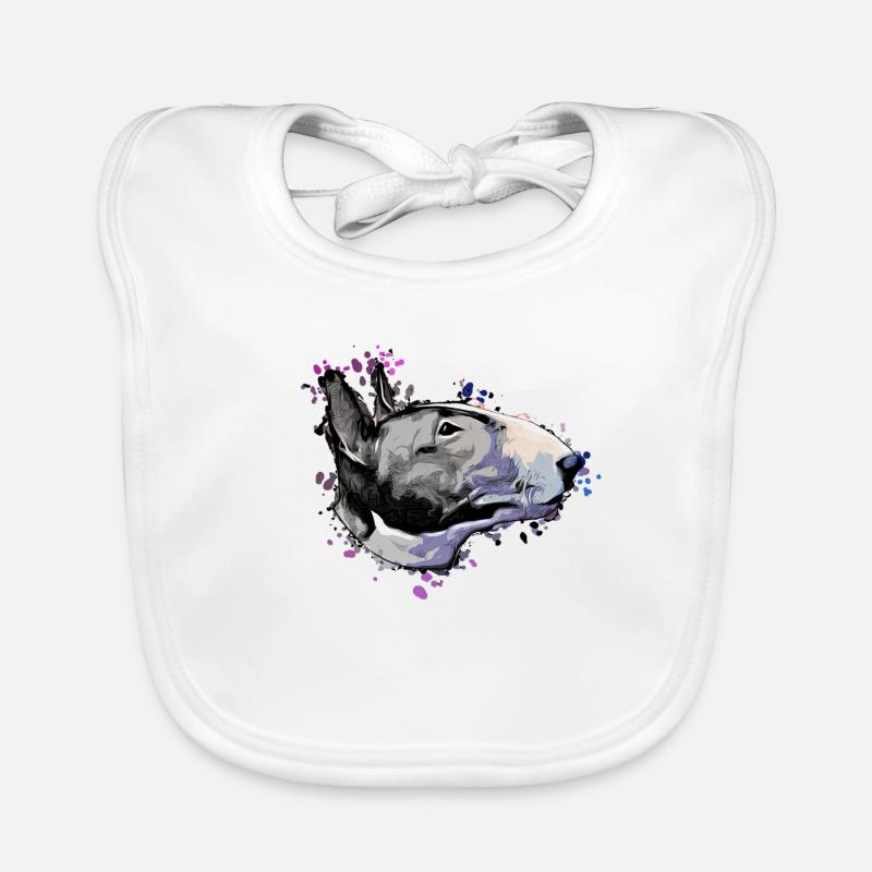 Miniature Bull Terrier Comic 4 Organic Baby Bibs