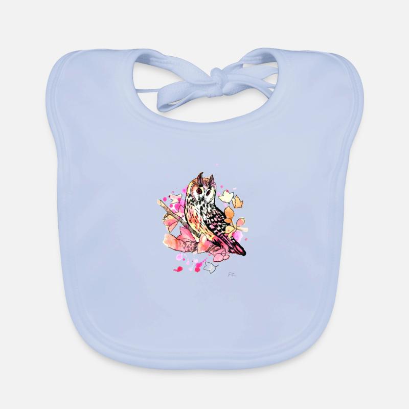 Owl in autumn 2 Organic Baby Bibs