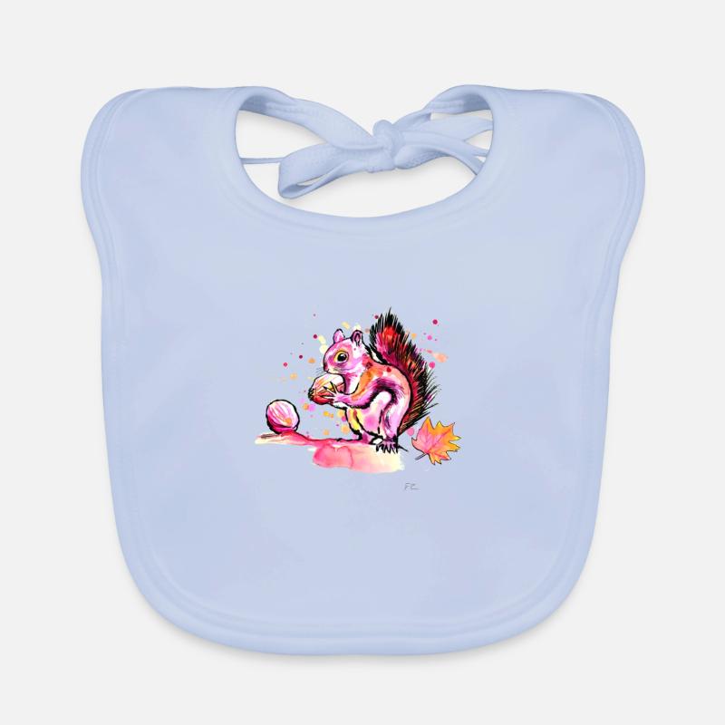 Eichhörnchen beim Futtern Baby Bio-Lätzchen