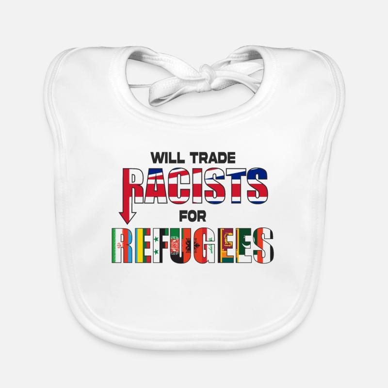 Wird Rassisten gegen Flüchtlinge tauschen Baby Bio-Lätzchen