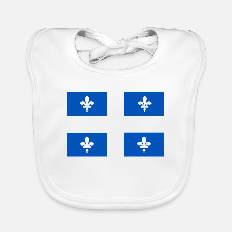 Drapeau québécois - Bavoir bio Bébé - blanc
