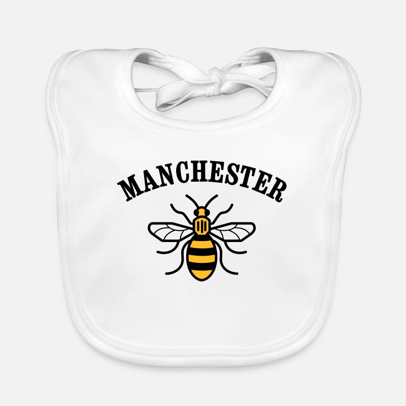 MCR MANCHESTER BEE - Organic Baby Bibs - white