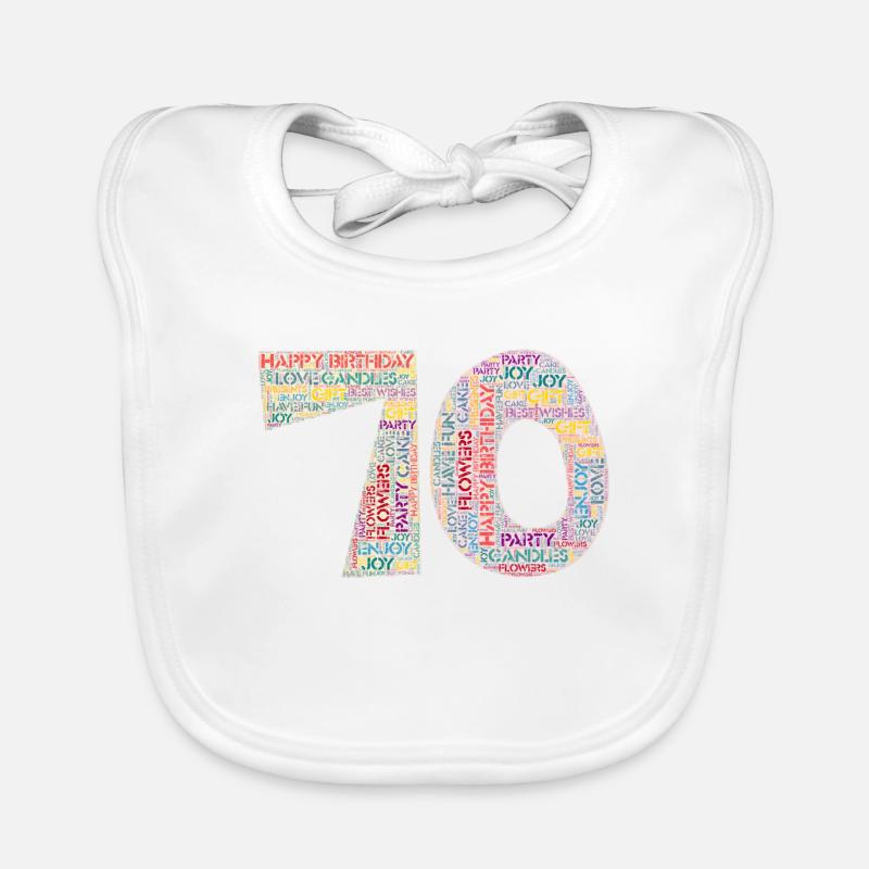 Happy Birthday - 70 years Organic Baby Bibs