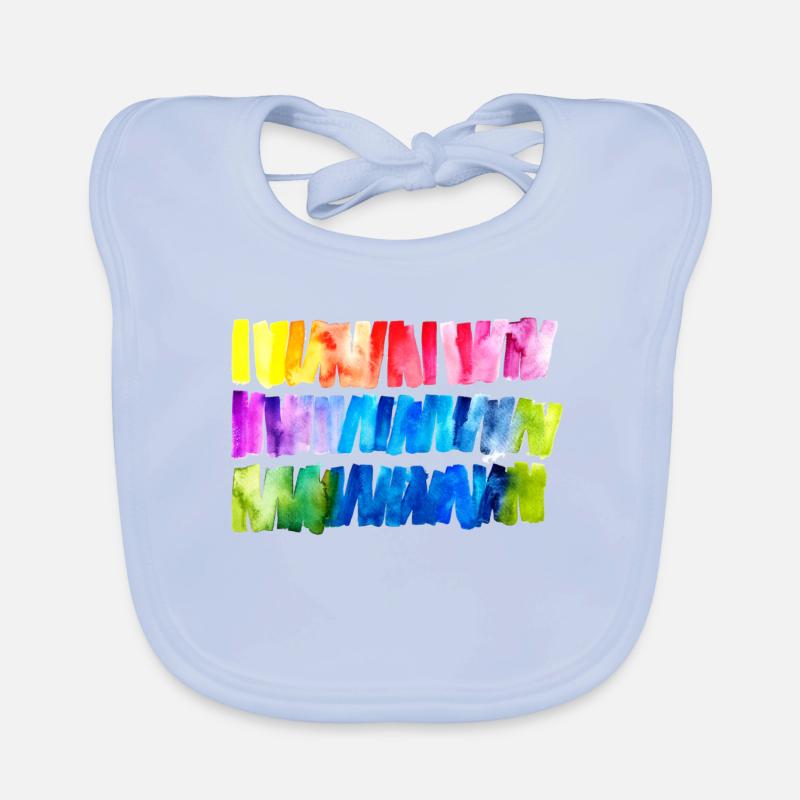 Bannière du drapeau arc-en-ciel aquarelle Bavoir bio Bébé