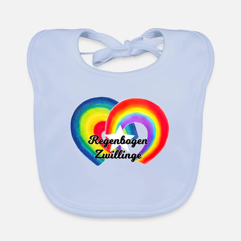 SoulFeelings Regenbogenzwillinge Baby Bio-Lätzchen