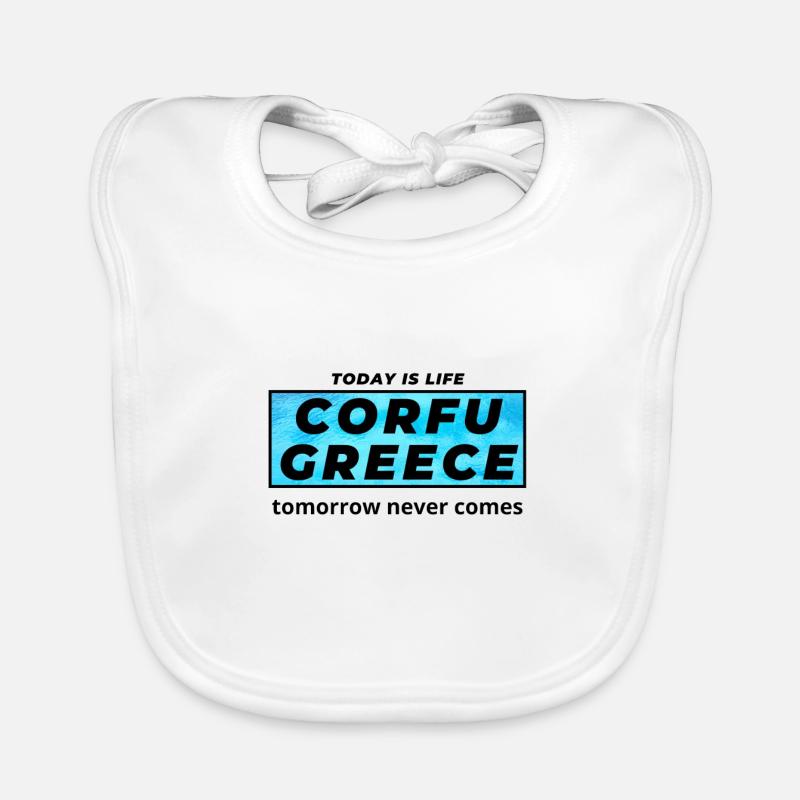 Corfu Greece Organic Baby Bibs
