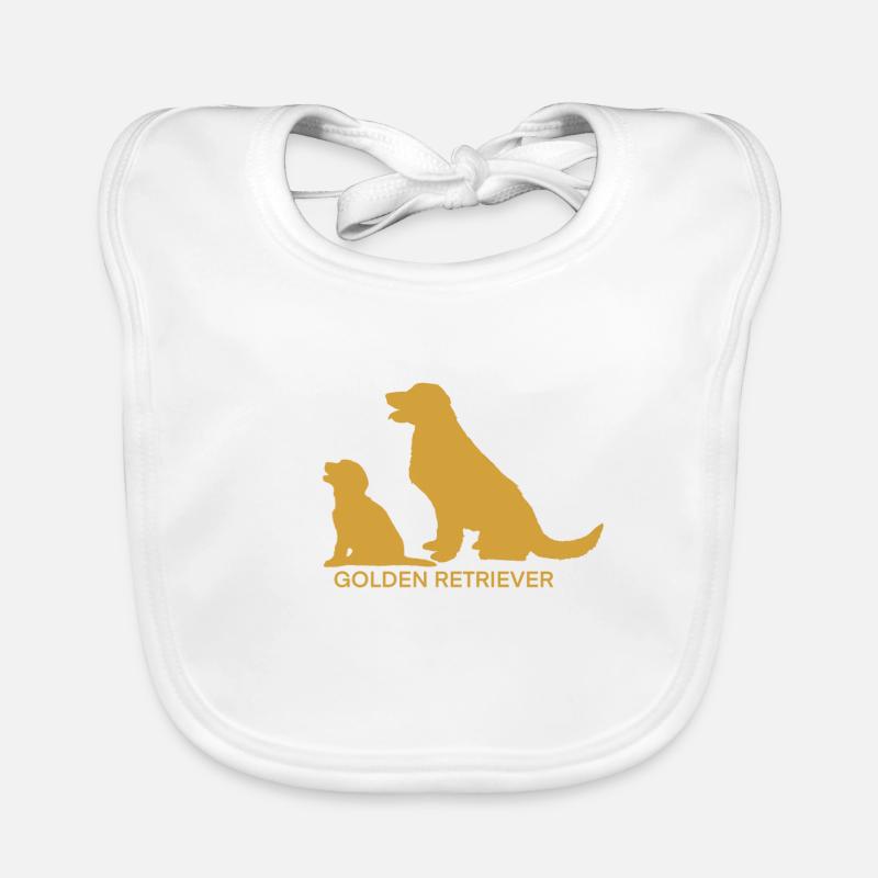 Golden retriever - Bavoir bio Bébé - blanc