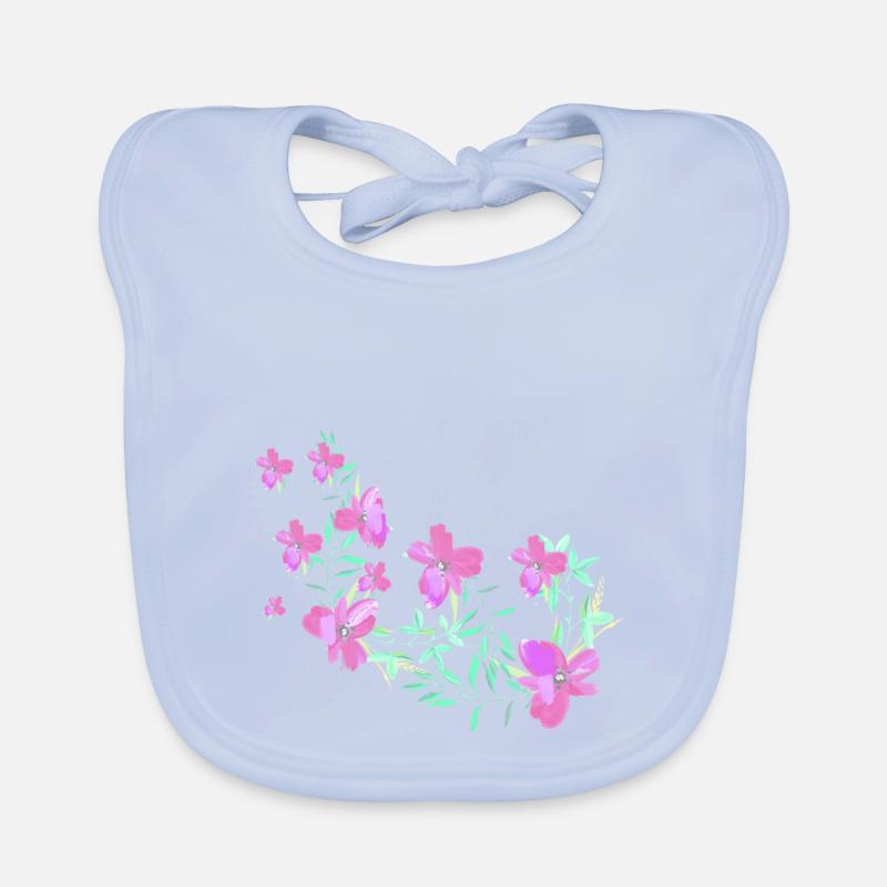 laurier-rose,fleur,lotus,vigne,floral,fleurs Bavoir bio Bébé