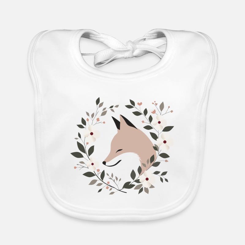 Fuchs mit Blumen Baby Bio-Lätzchen