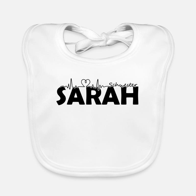 Sarah Name Vorname Schwester Krankenschwester - Baby Bio-Lätzchen - Weiß