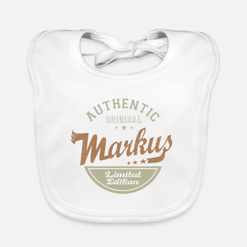 Markus gift Tshirt personalized name markus Organic Baby Bibs