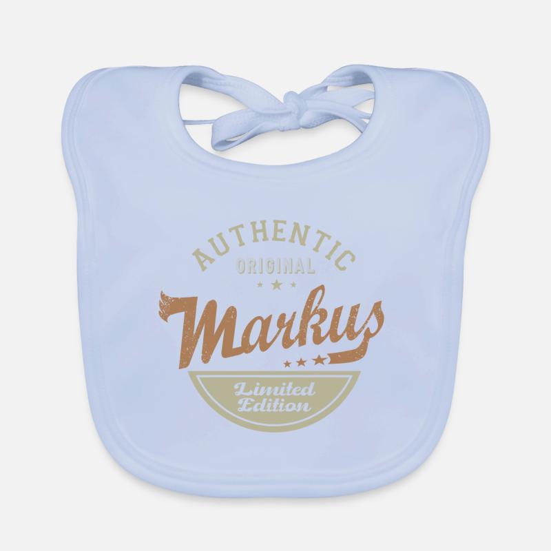 Markus gift Tshirt personalized name markus Organic Baby Bibs