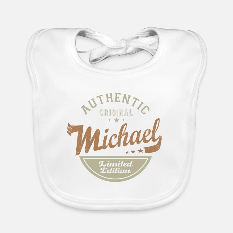 Michael gift Tshirt personalized name michael Organic Baby Bibs