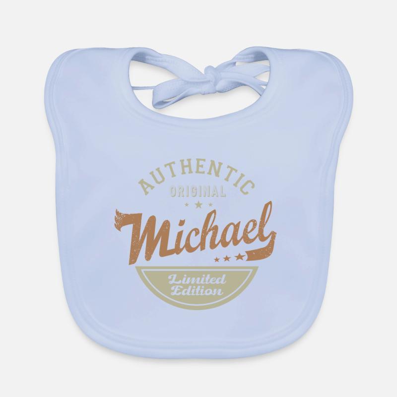 Michael gift Tshirt personalized name michael Organic Baby Bibs