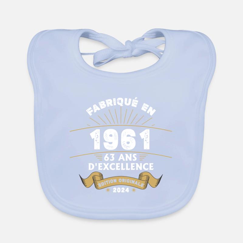 Fabriqué en 1961 63 ans d'excellence originale Bavoir bio Bébé