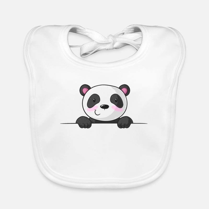 Panda de dessin animé à picots Bavoir bio Bébé