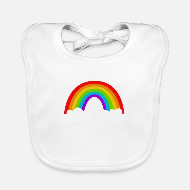Regenbogen - Baby Bio-Lätzchen - Weiß