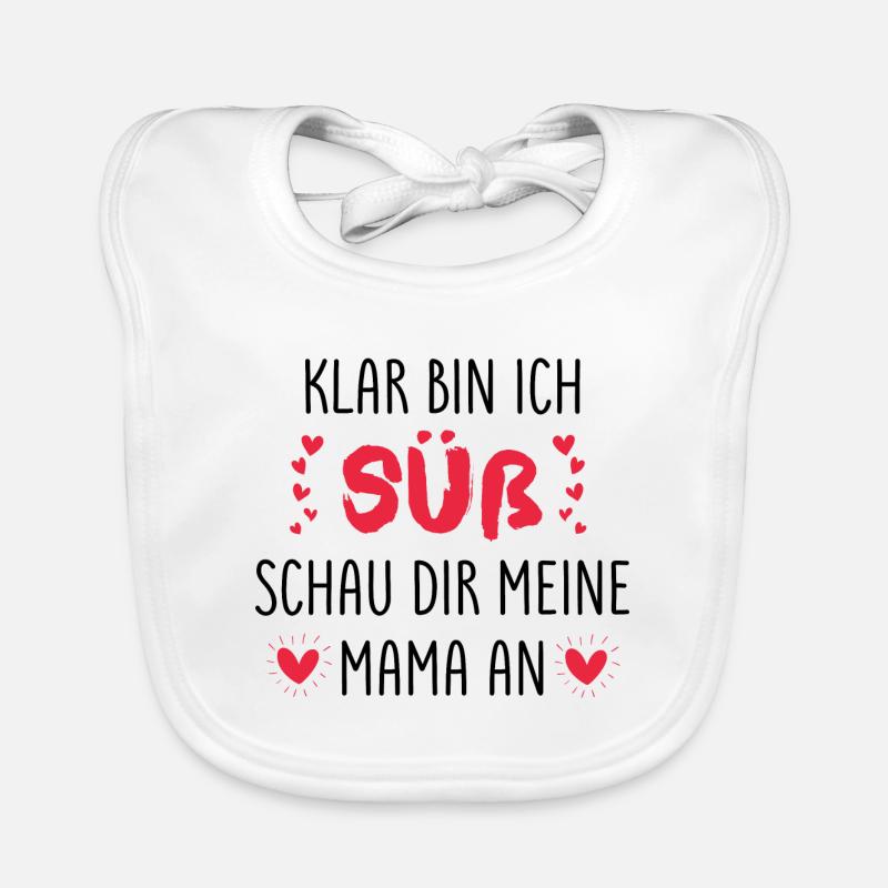 Klar bin ich süß schau dir meine Mama an Baby Bio-Lätzchen