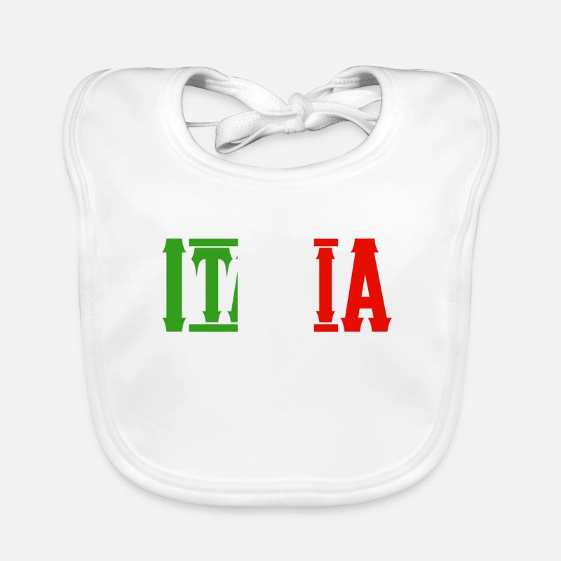 italie - Bavoir bio Bébé - blanc