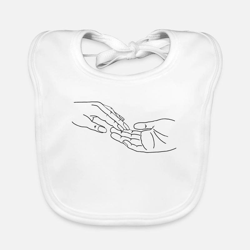 hands - Organic Baby Bibs - white