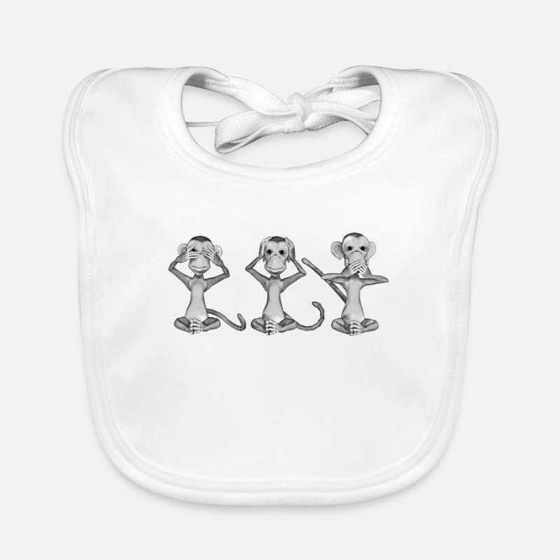The three monkeys Organic Baby Bibs