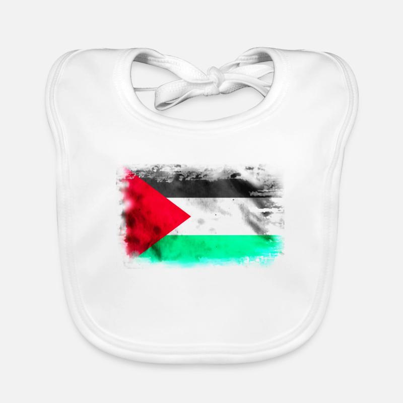 Contexte avec le drapeau de la Palestine Bavoir bio Bébé