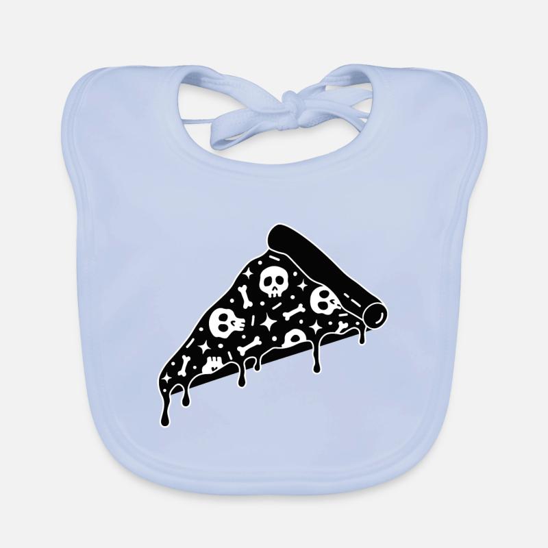 Skull pizza lovers Organic Baby Bibs