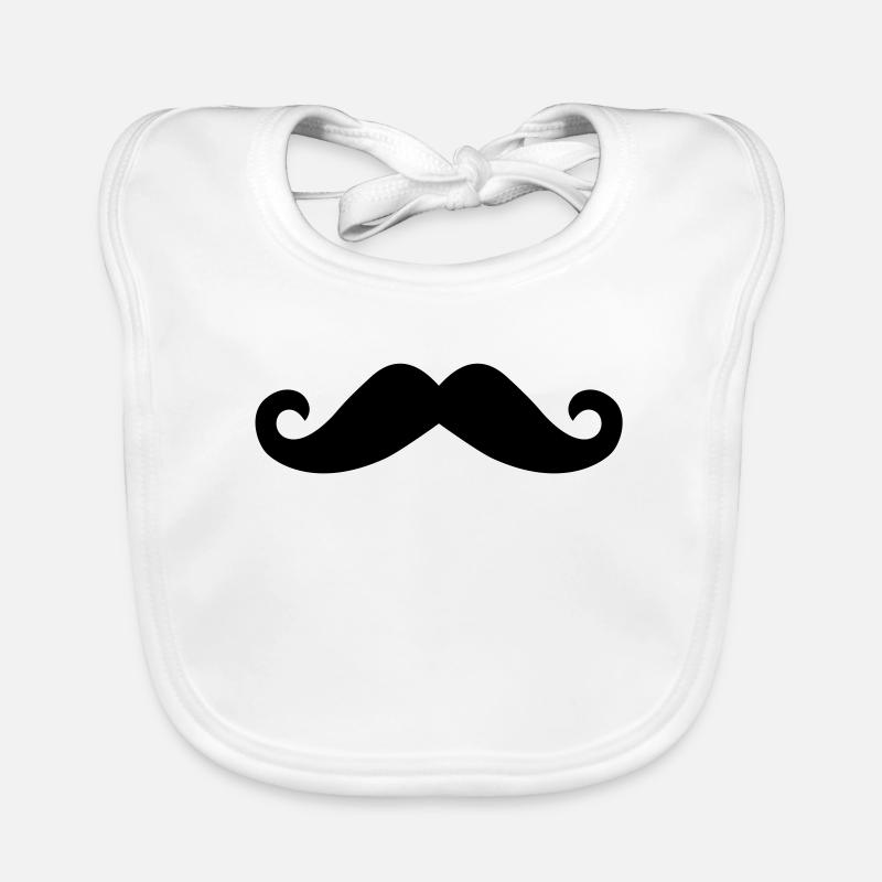 Moustache - Bavoir bio Bébé - blanc
